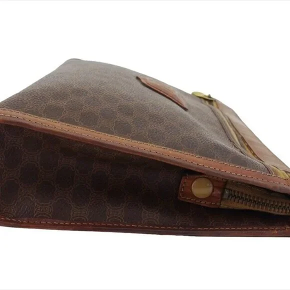 CELINE Clutch bag Brown beige gold Women Authentic secondhand - Picture 1 of 8